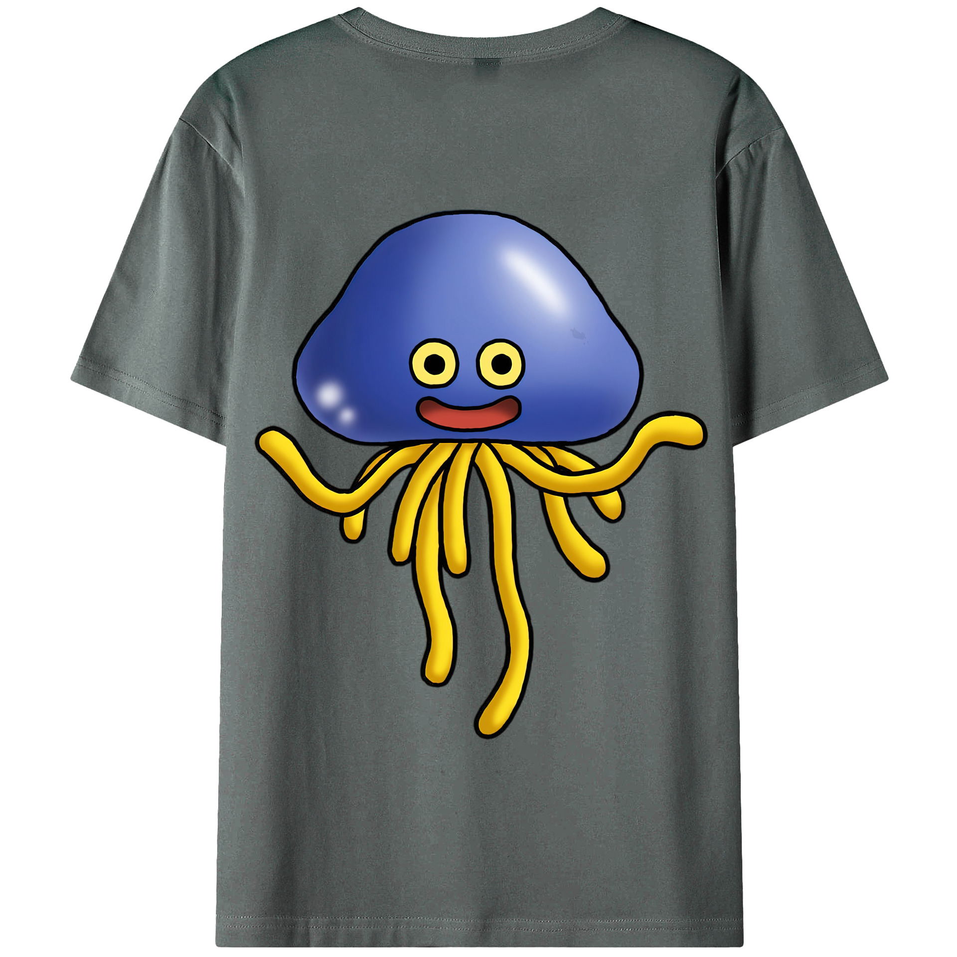 （画像用） ドラゴンクエスト Doragon Kuesuto Dragon Quest 綿100％半袖Tシャツ（背面プリント）